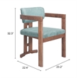 Pemberly Row Contemporary Solid Wood Dining Chair Moss Gray & Walnut