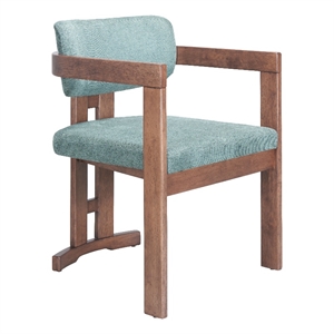 Pemberly Row Contemporary Solid Wood Dining Chair Moss Gray & Walnut