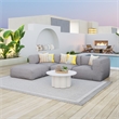 Pemberly Row Modern / Contemporary Fabric Outdoor Ottoman Gray