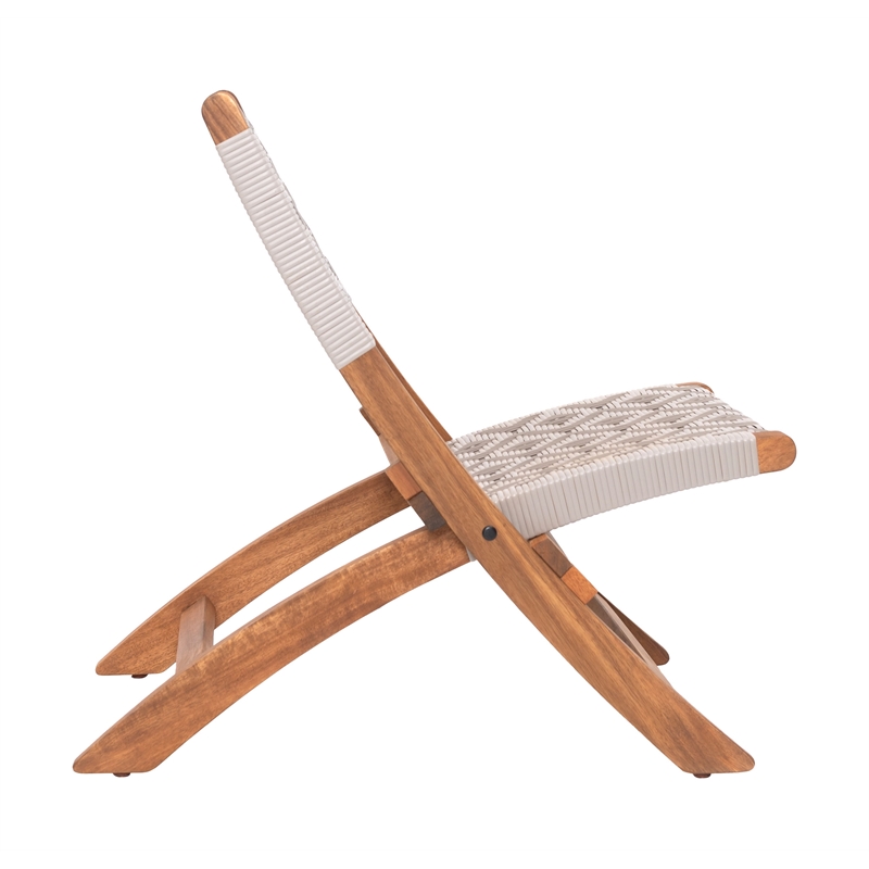 Pemberly Row Contemporary Solid Wood Outdoor Lounge Chair Multicolor