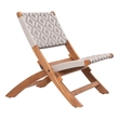 Pemberly Row Contemporary Solid Wood Outdoor Lounge Chair Multicolor