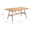 Pemberly Row Modern / Contemporary Wood Dining Table Natural
