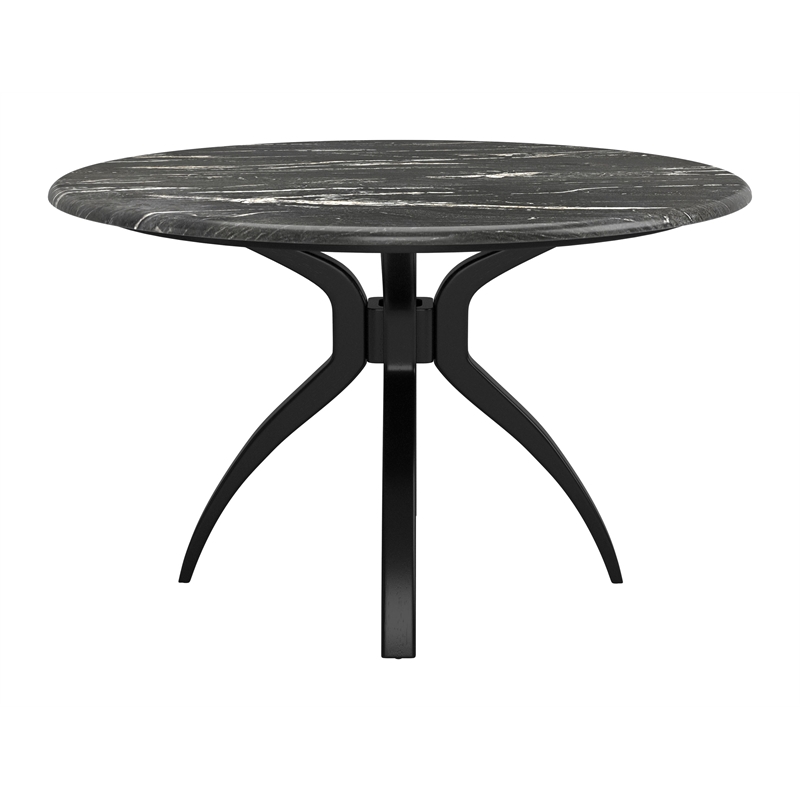 Pemberly Row Modern / Contemporary Metal Dining Table Black Finish