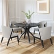 Pemberly Row Modern / Contemporary Metal Dining Table Black Finish