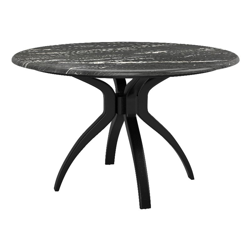 Pemberly Row Modern / Contemporary Metal Dining Table Black Finish
