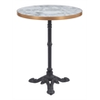 Pemberly Row Faux Stone MDF/Cast Aluminum Iron Patio Pub Table in Multi-Color