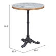 Pemberly Row Faux Stone MDF/Cast Aluminum Iron Patio Pub Table in Multi-Color
