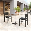 Pemberly Row Faux Stone MDF/Cast Aluminum Iron Patio Pub Table in Multi-Color