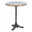 Pemberly Row Faux Stone MDF/Cast Aluminum Iron Patio Pub Table in Multi-Color