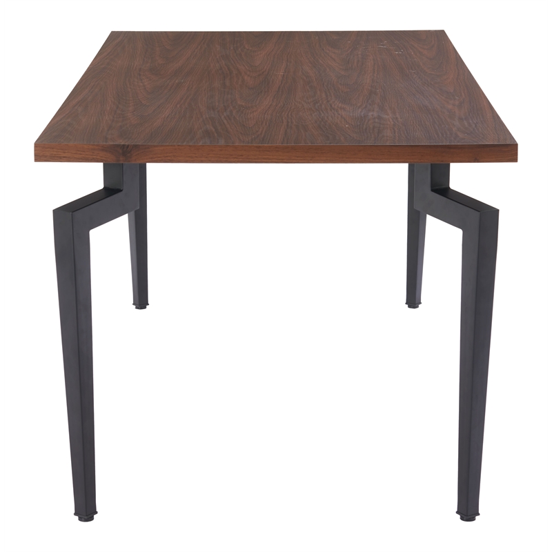 Pemberly Row Modern / Contemporary Metal Dining Table Walnut