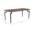 Pemberly Row Modern / Contemporary Metal Dining Table Walnut