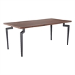 Pemberly Row Modern / Contemporary Metal Dining Table Walnut