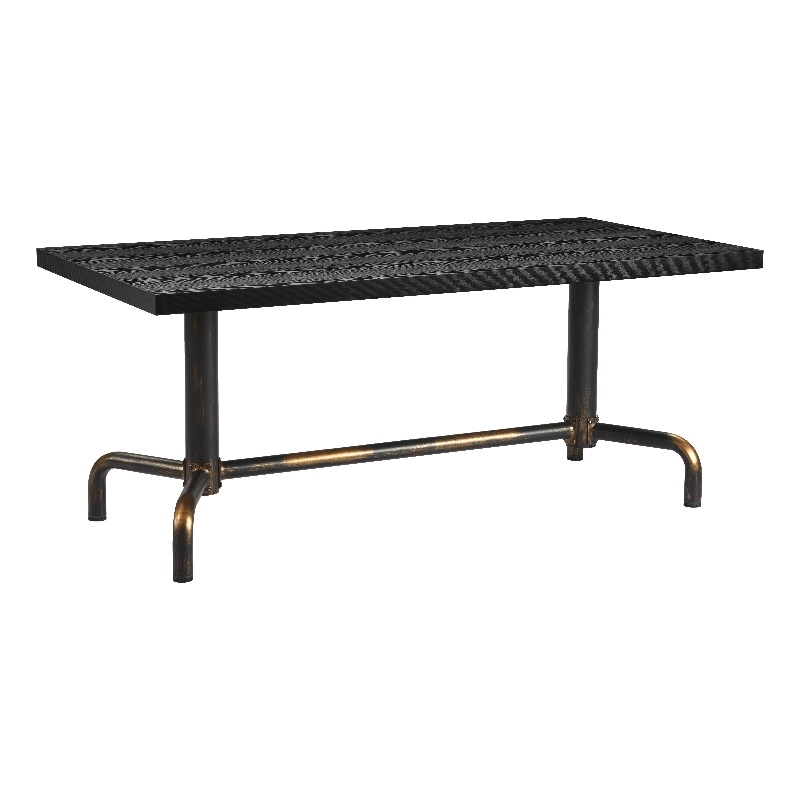 Pemberly Row Contemporary Engineered Wood Dining Table Black