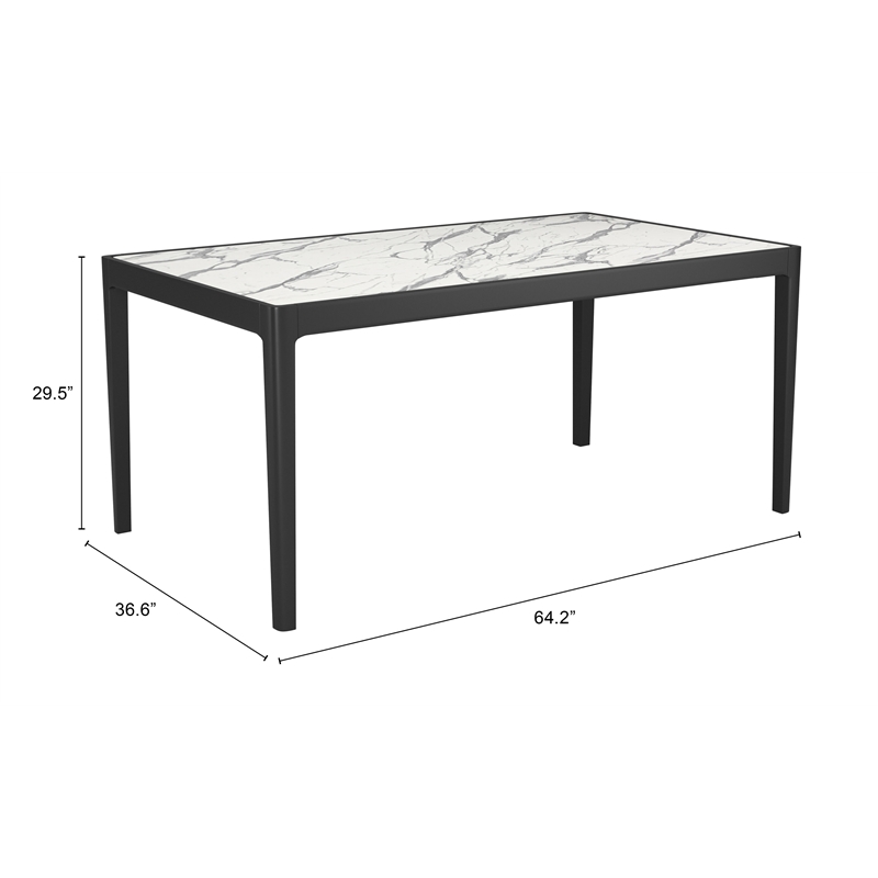 Pemberly Row Modern / Contemporary Wood Dining Table White Finish