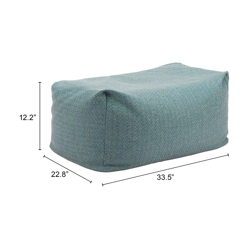 Pemberly Row Contemporary Assembled Fabric Outdoor Ottoman Green
