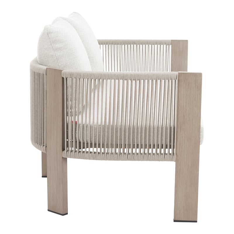 Pemberly Row Modern / Contemporary Aluminum Outdoor Sofa Beige