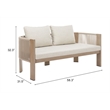 Pemberly Row Modern / Contemporary Aluminum Outdoor Sofa Beige
