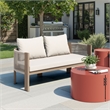 Pemberly Row Modern / Contemporary Aluminum Outdoor Sofa Beige