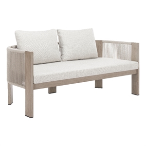 Pemberly Row Modern / Contemporary Aluminum Outdoor Sofa Beige