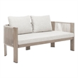Pemberly Row Modern / Contemporary Aluminum Outdoor Sofa Beige