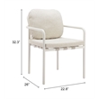 Pemberly Row Contemporary Outdoor Dining Chair Beige (Set of 2)