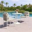 Pemberly Row Contemporary Outdoor Dining Chair Beige (Set of 2)