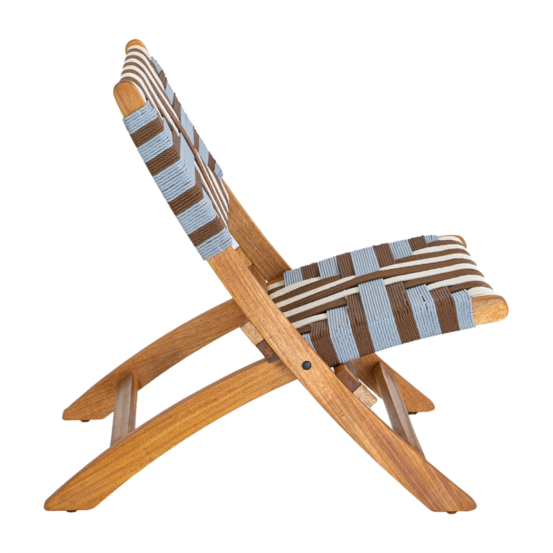 Pemberly Row Contemporary Solid Wood Outdoor Lounge Chair Multicolor