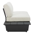 Pemberly Row Contemporary Aluminum Outdoor LHF Loveseat Beige