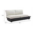 Pemberly Row Contemporary Aluminum Outdoor RHF Loveseat Beige