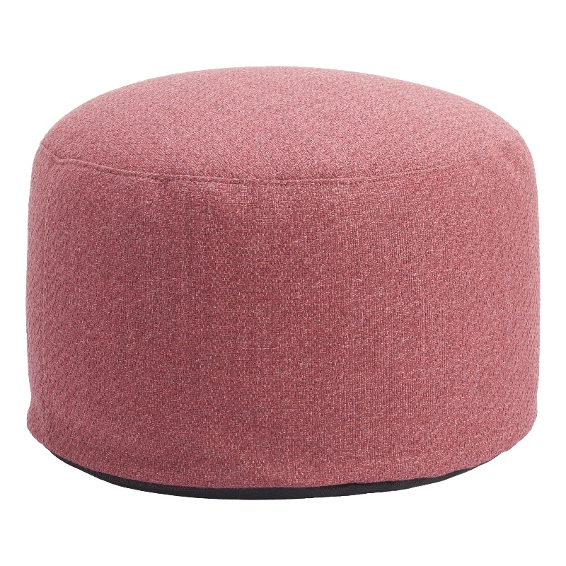 Pemberly Row Contemporary Assembled Fabric Outdoor Ottoman Red