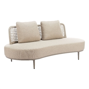 Pemberly Row Modern / Contemporary Aluminum Outdoor Sofa Beige