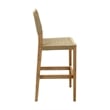 Pemberly Row Contemporary Assembled Solid Wood Outdoor Barstool Beige
