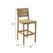 Pemberly Row Contemporary Assembled Solid Wood Outdoor Barstool Beige