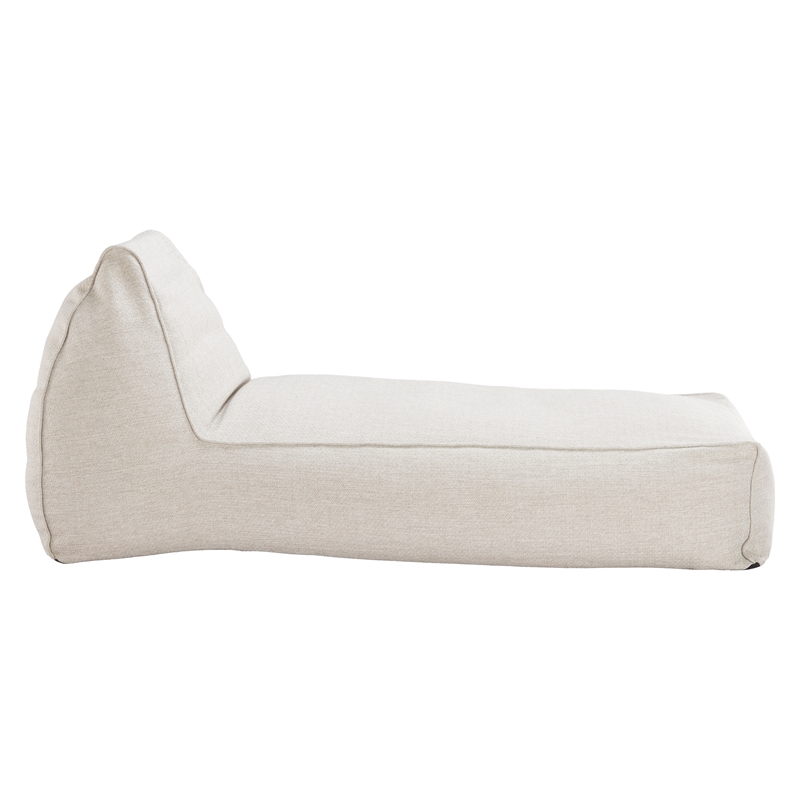 Pemberly Row Contemporary Assembled Fabric Outdoor Lounge Chair Beige