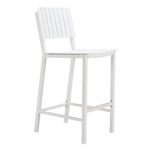Pemberly Row Modern / Contemporary Aluminum Outdoor Barstool White