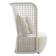 Pemberly Row Contemporary Aluminum Outdoor Accent Chair Beige