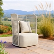 Pemberly Row Contemporary Aluminum Outdoor Accent Chair Beige