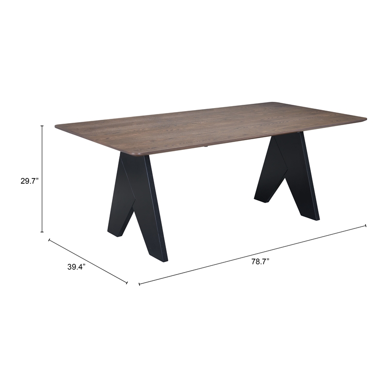 Pemberly Row Contemporary Wood Rectangular Dining Table Espresso