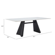 Pemberly Row Modern / Contemporary Metal Dining Table White Finish