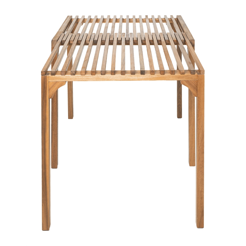 Pemberly Row Contemporary Wood Extendable Dining Table Natural