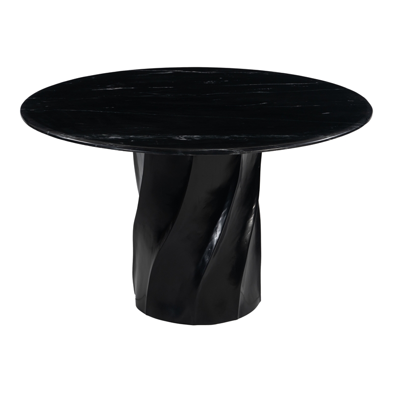 Pemberly Row Contemporary Engineered Wood Dining Table Black