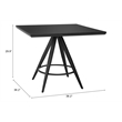 Pemberly Row Modern / Contemporary Metal Dining Table Black Finish