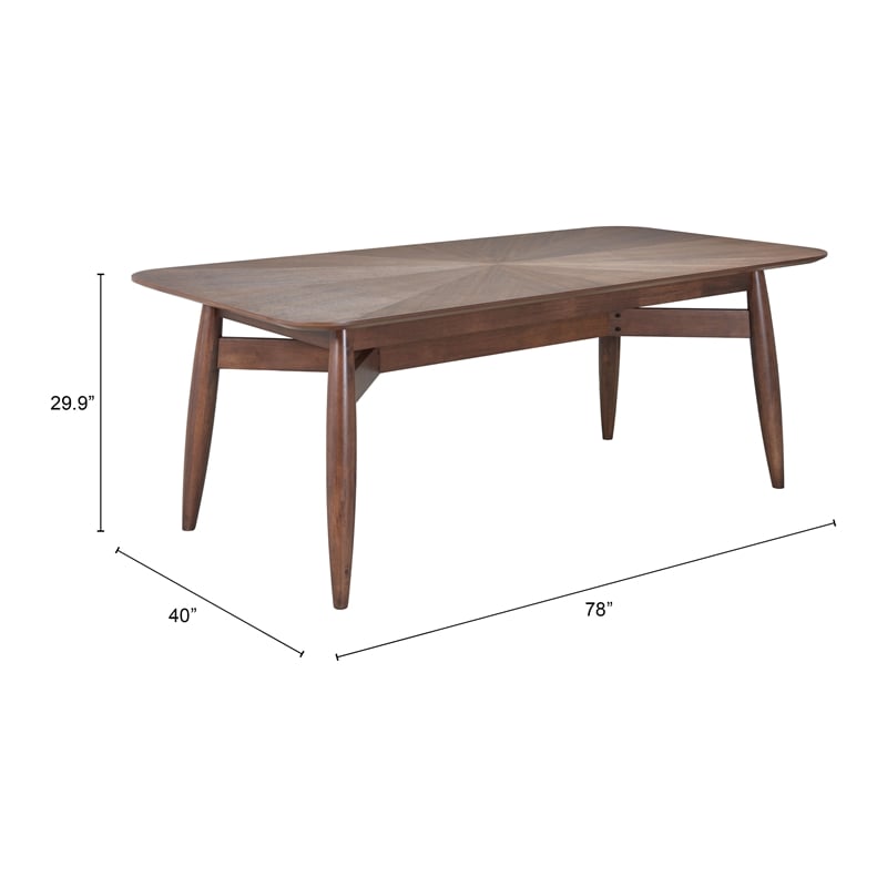 Pemberly Row Contemporary Wood Rectangular Dining Table Espresso