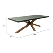 Pemberly Row Contemporary Wood Rectangular Dining Table Gray