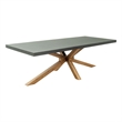 Pemberly Row Contemporary Wood Rectangular Dining Table Gray