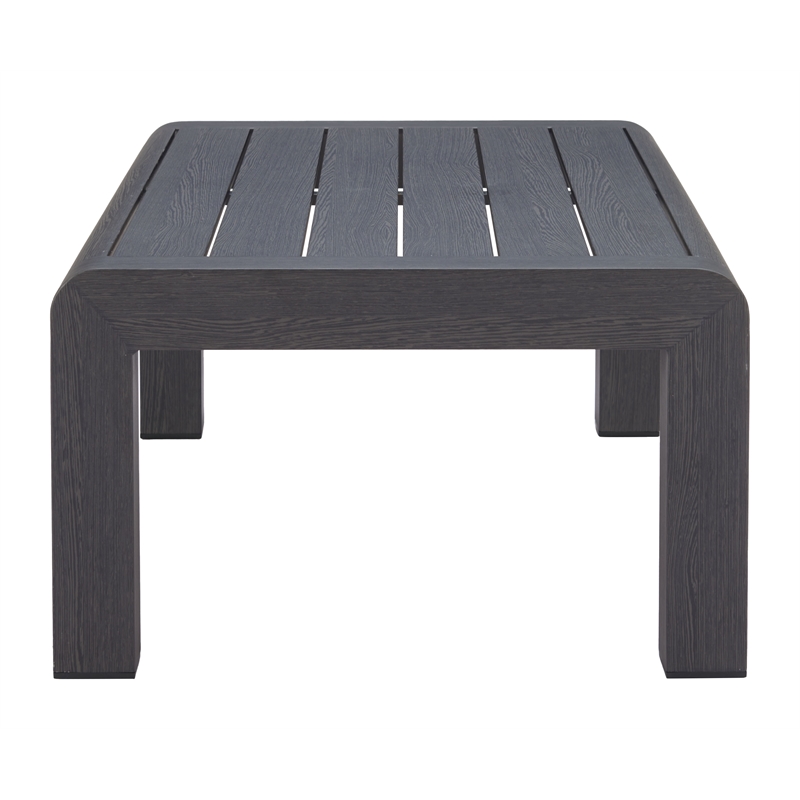 Pemberly Row Contemporary Assembled Aluminum Coffee Table Black