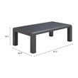 Pemberly Row Contemporary Assembled Aluminum Coffee Table Black