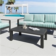 Pemberly Row Contemporary Assembled Aluminum Coffee Table Black