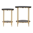 Pemberly Row Contemporary Engineered Wood Coffee Table Set (2-Piece) Black