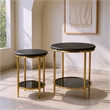 Pemberly Row Contemporary Engineered Wood Coffee Table Set (2-Piece) Black
